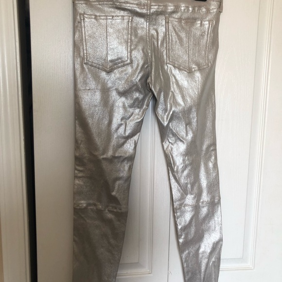 Rag & Bone muted silver lamb leather pants - Picture 2 of 4